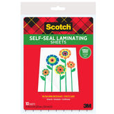 Scotch Self-Seal Single-Sided Laminating Sheets, Letter Size 9 in x 12 in, 10-Pack